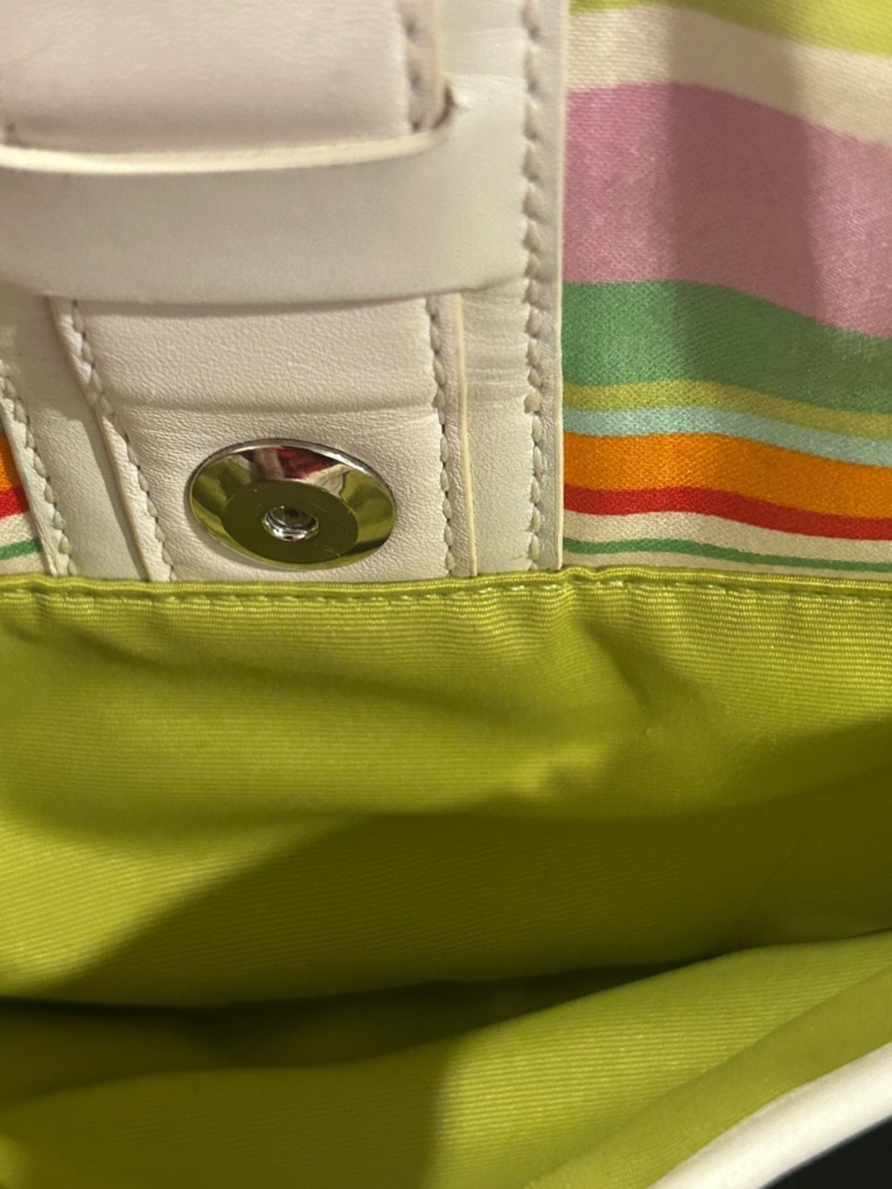 Vintage Coach Hampton Multicolor Striped Crossbody with Cream Trim - Picture 10 of 10